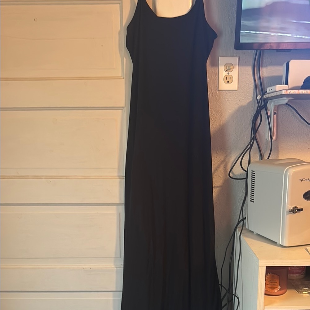 No Boundaries Black Sleeveless Spaghetti Strap Slip Maxi Dress